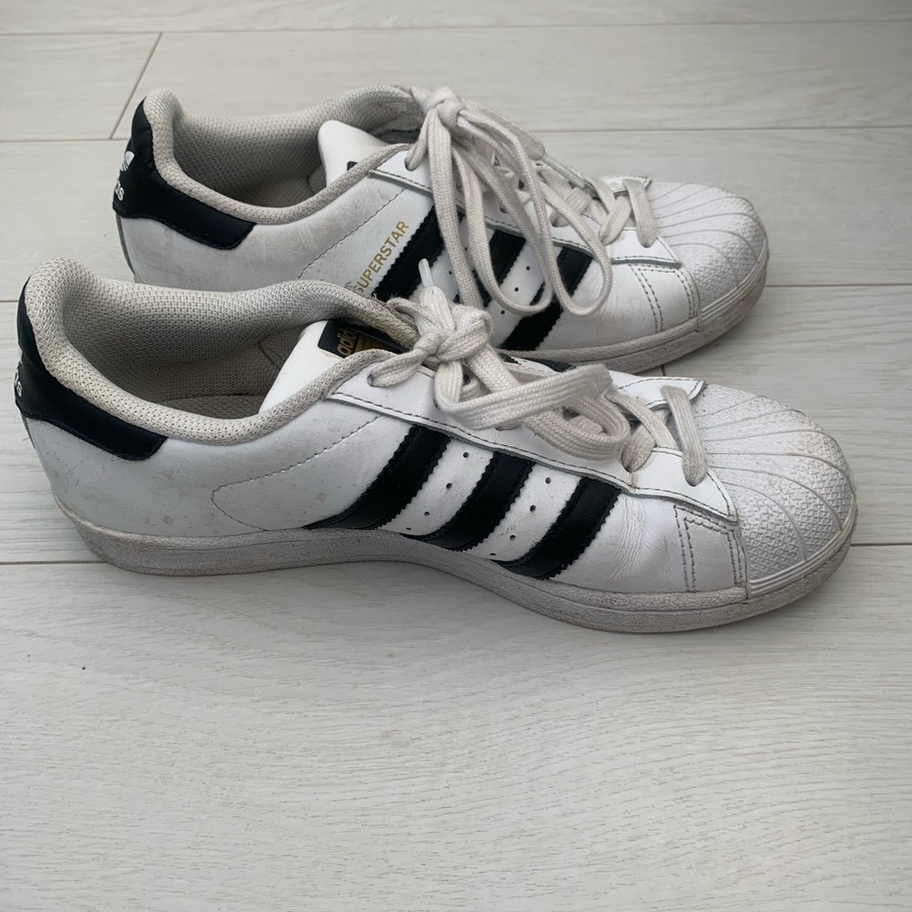 Adidas SuperStar Womens Stripe Black and White Shoes Size US 5.5 - Picture 6 of 15
